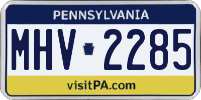 PA license plate MHV2285