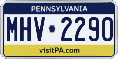 PA license plate MHV2290