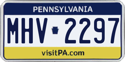 PA license plate MHV2297
