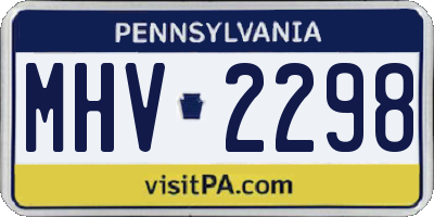 PA license plate MHV2298