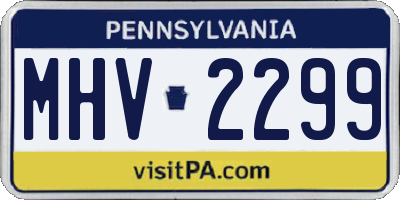 PA license plate MHV2299