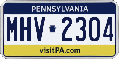 PA license plate MHV2304