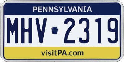 PA license plate MHV2319