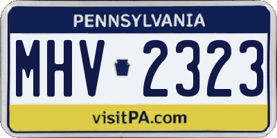 PA license plate MHV2323