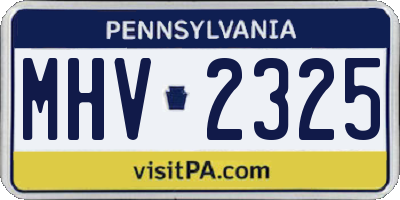 PA license plate MHV2325
