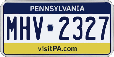 PA license plate MHV2327