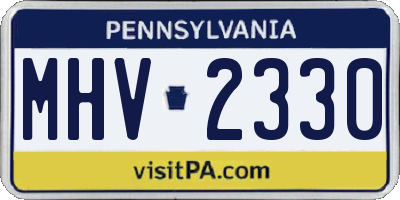 PA license plate MHV2330