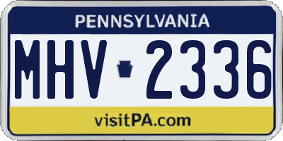 PA license plate MHV2336