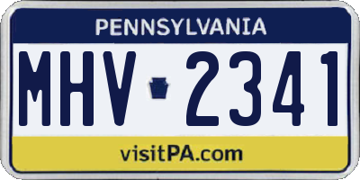 PA license plate MHV2341