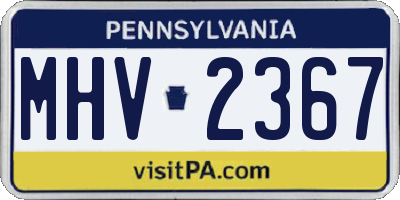 PA license plate MHV2367