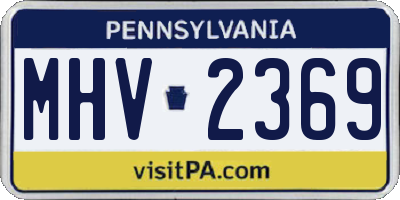 PA license plate MHV2369
