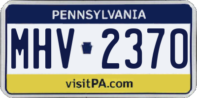 PA license plate MHV2370