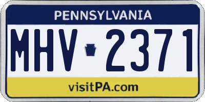 PA license plate MHV2371