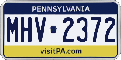 PA license plate MHV2372