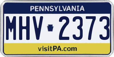 PA license plate MHV2373