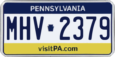 PA license plate MHV2379