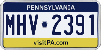 PA license plate MHV2391