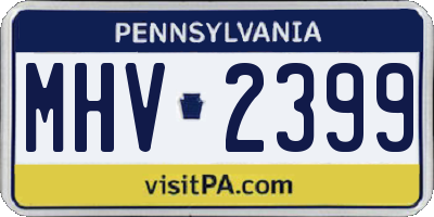 PA license plate MHV2399