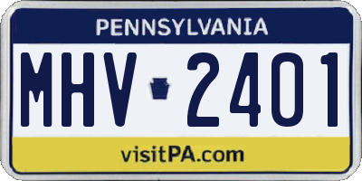 PA license plate MHV2401