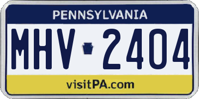 PA license plate MHV2404