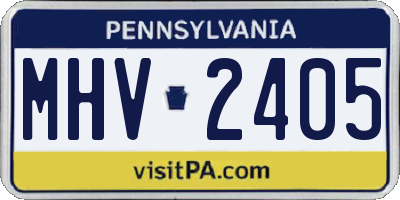 PA license plate MHV2405