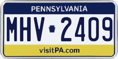 PA license plate MHV2409
