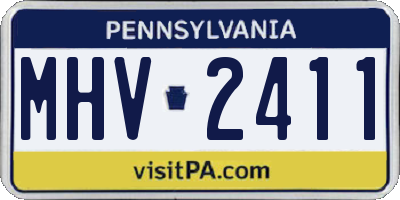 PA license plate MHV2411