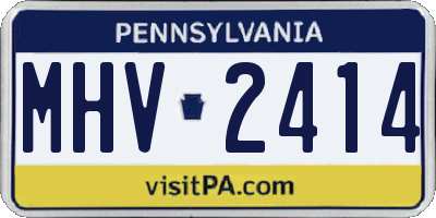 PA license plate MHV2414