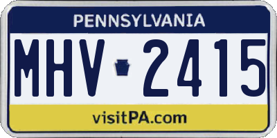 PA license plate MHV2415