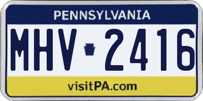 PA license plate MHV2416