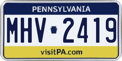 PA license plate MHV2419