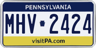 PA license plate MHV2424