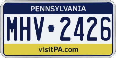 PA license plate MHV2426