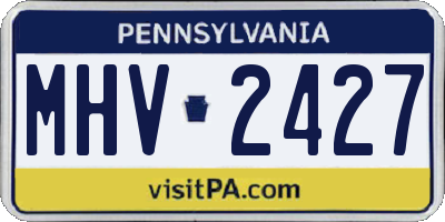 PA license plate MHV2427