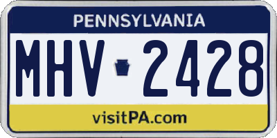 PA license plate MHV2428