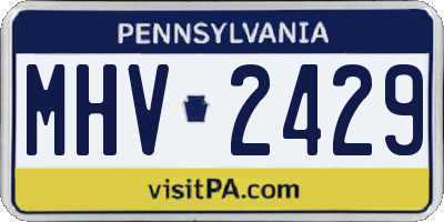 PA license plate MHV2429