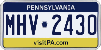 PA license plate MHV2430