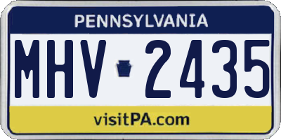 PA license plate MHV2435
