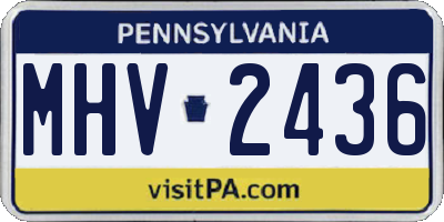 PA license plate MHV2436