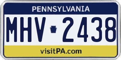 PA license plate MHV2438