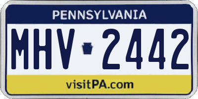 PA license plate MHV2442