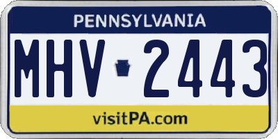 PA license plate MHV2443