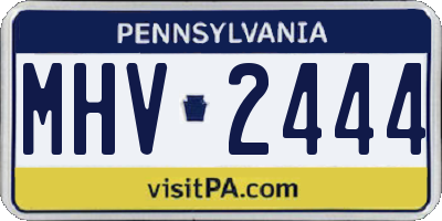 PA license plate MHV2444