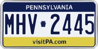 PA license plate MHV2445
