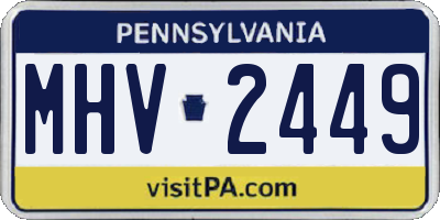PA license plate MHV2449