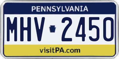 PA license plate MHV2450