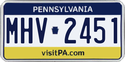 PA license plate MHV2451