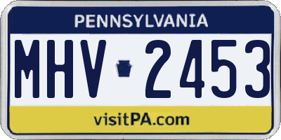 PA license plate MHV2453