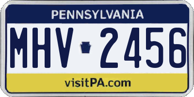 PA license plate MHV2456