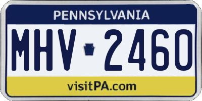 PA license plate MHV2460